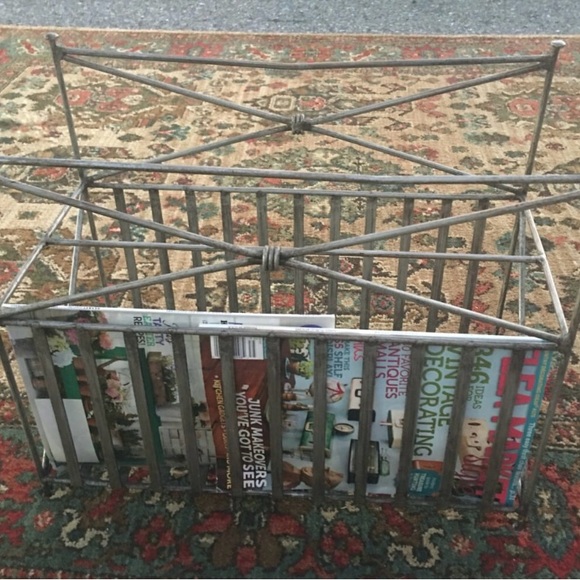 Vintage Metal Magazine Rack - Picture 3 of 5